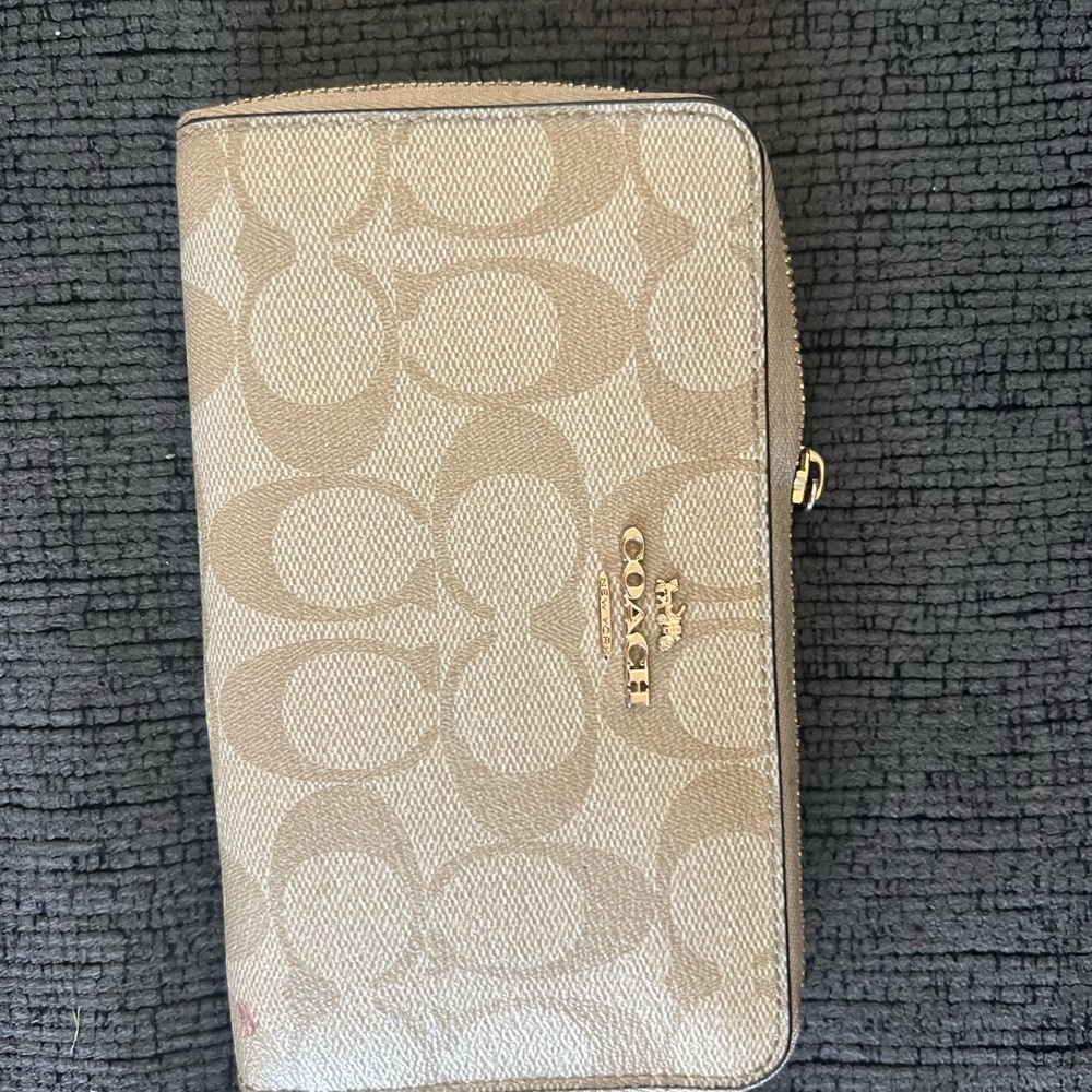 Coach Beige Signature Wallet